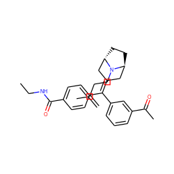 C=C(C)CCN1[C@H]2CC[C@H]1CC(=C(c1ccc(C(=O)NCC)cc1)c1cccc(C(C)=O)c1)C2 ZINC000101022495