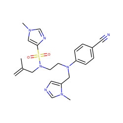 C=C(C)CN(CCN(Cc1cncn1C)c1ccc(C#N)cc1)S(=O)(=O)c1cn(C)cn1 ZINC000035049849