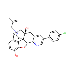 C=C(C)CN1CC[C@@]23c4c5ccc(O)c4O[C@H]2c2ncc(-c4ccc(Cl)cc4)cc2C[C@@]3(O)[C@H]1C5 ZINC000169371205