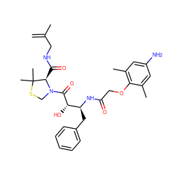 C=C(C)CNC(=O)[C@H]1N(C(=O)[C@@H](O)[C@H](Cc2ccccc2)NC(=O)COc2c(C)cc(N)cc2C)CSC1(C)C ZINC000003925732