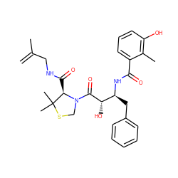 C=C(C)CNC(=O)[C@H]1N(C(=O)[C@@H](O)[C@H](Cc2ccccc2)NC(=O)c2cccc(O)c2C)CSC1(C)C ZINC000038385733