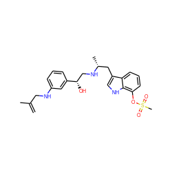 C=C(C)CNc1cccc([C@@H](O)CN[C@H](C)Cc2c[nH]c3c(OS(C)(=O)=O)cccc23)c1 ZINC000028357465