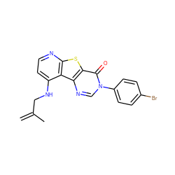 C=C(C)CNc1ccnc2sc3c(=O)n(-c4ccc(Br)cc4)cnc3c12 ZINC000071295185