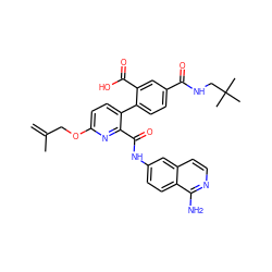 C=C(C)COc1ccc(-c2ccc(C(=O)NCC(C)(C)C)cc2C(=O)O)c(C(=O)Nc2ccc3c(N)nccc3c2)n1 ZINC000096283223