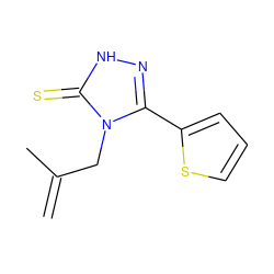 C=C(C)Cn1c(-c2cccs2)n[nH]c1=S ZINC000005685832