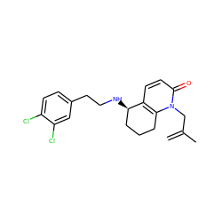 C=C(C)Cn1c2c(ccc1=O)[C@H](NCCc1ccc(Cl)c(Cl)c1)CCC2 ZINC000013743291