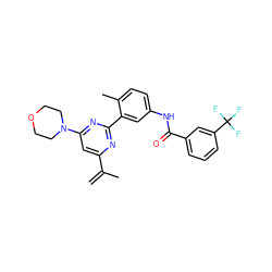 C=C(C)c1cc(N2CCOCC2)nc(-c2cc(NC(=O)c3cccc(C(F)(F)F)c3)ccc2C)n1 ZINC000220540658