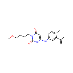 C=C(C)c1cc(Nc2cc(=O)n(CCCCOC)c(=O)[nH]2)ccc1C ZINC000013522342