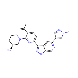 C=C(C)c1ccc(-c2n[nH]c3cnc(-c4cnn(C)c4)cc23)nc1N1CCC[C@H](N)C1 ZINC000224634198