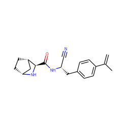 C=C(C)c1ccc(C[C@@H](C#N)NC(=O)[C@H]2N[C@@H]3CC[C@H]2C3)cc1 ZINC000149994719