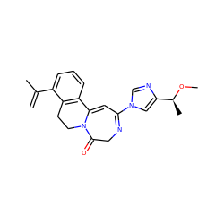 C=C(C)c1cccc2c1CCN1C(=O)CN=C(n3cnc([C@H](C)OC)c3)C=C21 ZINC000148965107