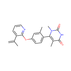 C=C(C)c1cccnc1Oc1ccc(-c2c(C)c(=O)[nH]c(=O)n2C)c(C)c1 ZINC000261122872