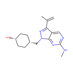 C=C(C)c1nn(C[C@H]2CC[C@@H](O)CC2)c2nc(NC)ncc12 ZINC000144263538