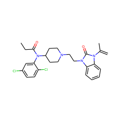 C=C(C)n1c(=O)n(CCN2CCC(N(C(=O)CC)c3cc(Cl)ccc3Cl)CC2)c2ccccc21 ZINC000095593297