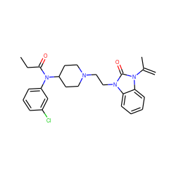 C=C(C)n1c(=O)n(CCN2CCC(N(C(=O)CC)c3cccc(Cl)c3)CC2)c2ccccc21 ZINC000095596468