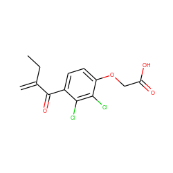 C=C(CC)C(=O)c1ccc(OCC(=O)O)c(Cl)c1Cl ZINC000000001382