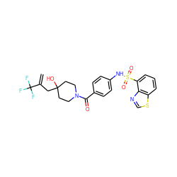 C=C(CC1(O)CCN(C(=O)c2ccc(NS(=O)(=O)c3cccc4scnc34)cc2)CC1)C(F)(F)F ZINC000217628596