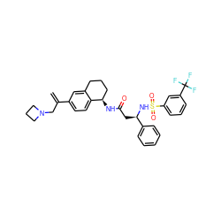 C=C(CN1CCC1)c1ccc2c(c1)CCC[C@H]2NC(=O)C[C@@H](NS(=O)(=O)c1cccc(C(F)(F)F)c1)c1ccccc1 ZINC000058598991