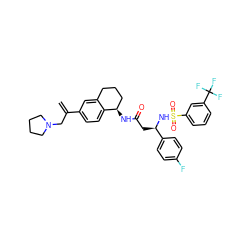 C=C(CN1CCCC1)c1ccc2c(c1)CCC[C@H]2NC(=O)C[C@@H](NS(=O)(=O)c1cccc(C(F)(F)F)c1)c1ccc(F)cc1 ZINC000058650858