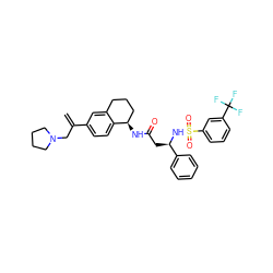 C=C(CN1CCCC1)c1ccc2c(c1)CCC[C@H]2NC(=O)C[C@@H](NS(=O)(=O)c1cccc(C(F)(F)F)c1)c1ccccc1 ZINC000058638887