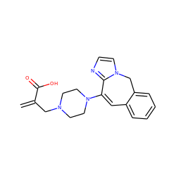 C=C(CN1CCN(C2=Cc3ccccc3Cn3ccnc32)CC1)C(=O)O ZINC000058576502