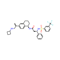 C=C(CNC1CCC1)c1ccc2c(c1)CCC[C@H]2NC(=O)C[C@@H](NS(=O)(=O)c1cccc(C(F)(F)F)c1)c1ccccc1 ZINC000058591723