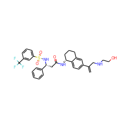 C=C(CNCCO)c1ccc2c(c1)CCC[C@H]2NC(=O)C[C@@H](NS(=O)(=O)c1cccc(C(F)(F)F)c1)c1ccccc1 ZINC000058599018