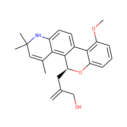 C=C(CO)C[C@@H]1Oc2cccc(OC)c2-c2ccc3c(c21)C(C)=CC(C)(C)N3 ZINC000029409364