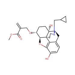 C=C(CO[C@@H]1CC[C@@]2(O)[C@H]3Cc4ccc(O)c5c4[C@@]2(CCN3CC2CC2)[C@H]1O5)C(=O)OC ZINC000013724983