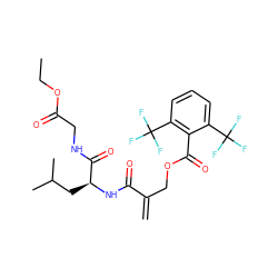 C=C(COC(=O)c1c(C(F)(F)F)cccc1C(F)(F)F)C(=O)N[C@@H](CC(C)C)C(=O)NCC(=O)OCC ZINC000084635133