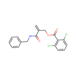 C=C(COC(=O)c1c(Cl)cccc1Cl)C(=O)NCc1ccccc1 ZINC000145692442