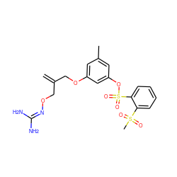 C=C(CON=C(N)N)COc1cc(C)cc(OS(=O)(=O)c2ccccc2S(C)(=O)=O)c1 ZINC000013489464