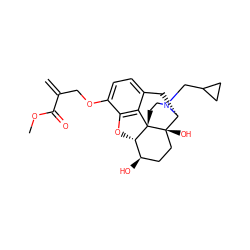 C=C(COc1ccc2c3c1O[C@H]1[C@H](O)CC[C@@]4(O)[C@@H](C2)N(CC2CC2)CC[C@]314)C(=O)OC ZINC000013730990