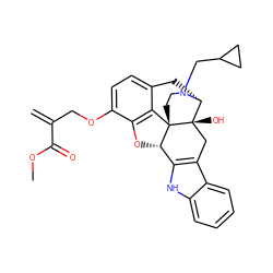 C=C(COc1ccc2c3c1O[C@H]1c4[nH]c5ccccc5c4C[C@@]4(O)[C@@H](C2)N(CC2CC2)CC[C@]314)C(=O)OC ZINC000013730996