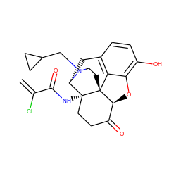 C=C(Cl)C(=O)N[C@@]12CCC(=O)[C@@H]3Oc4c(O)ccc5c4[C@]31CCN(CC1CC1)[C@H]2C5 ZINC000169358075