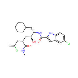 C=C(Cl)C[C@H](C[C@H](O)[C@H](CC1CCCCC1)NC(=O)c1cc2cc(Cl)ccc2[nH]1)C(=O)NC ZINC000026273767