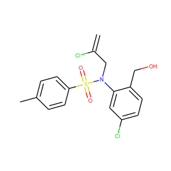 C=C(Cl)CN(c1cc(Cl)ccc1CO)S(=O)(=O)c1ccc(C)cc1 ZINC000028823140