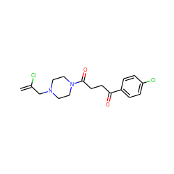 C=C(Cl)CN1CCN(C(=O)CCC(=O)c2ccc(Cl)cc2)CC1 ZINC000013561110