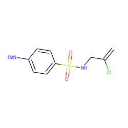 C=C(Cl)CNS(=O)(=O)c1ccc(N)cc1 ZINC000095591243