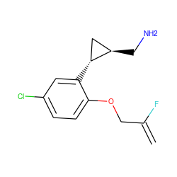 C=C(F)COc1ccc(Cl)cc1[C@@H]1C[C@H]1CN ZINC000299851233