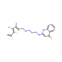 C=C(F)c1sc(CNCCCNc2cc(=O)c3ccccc3[nH]2)c(C)c1Br ZINC000003821131