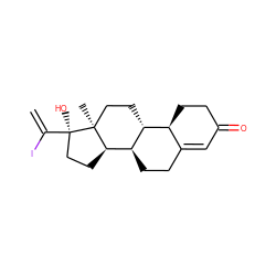 C=C(I)[C@]1(O)CC[C@@H]2[C@@H]3CCC4=CC(=O)CC[C@@H]4[C@H]3CC[C@@]21C ZINC000261170083