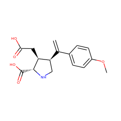 C=C(c1ccc(OC)cc1)[C@H]1CN[C@H](C(=O)O)[C@H]1CC(=O)O ZINC000013758366