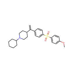 C=C(c1ccc(S(=O)(=O)c2ccc(OC)cc2)cc1)C1CCN(C2CCCCC2)CC1 ZINC000026289013