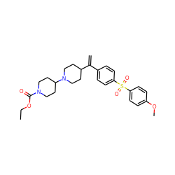 C=C(c1ccc(S(=O)(=O)c2ccc(OC)cc2)cc1)C1CCN(C2CCN(C(=O)OCC)CC2)CC1 ZINC000026376601