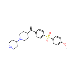 C=C(c1ccc(S(=O)(=O)c2ccc(OC)cc2)cc1)C1CCN(C2CCNCC2)CC1 ZINC000026378981