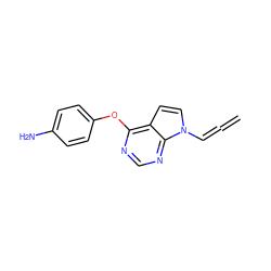 C=C=Cn1ccc2c(Oc3ccc(N)cc3)ncnc21 ZINC000095554290