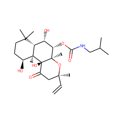 C=C[C@@]1(C)CC(=O)[C@@]2(O)[C@](C)(O1)[C@@H](OC(=O)NCC(C)C)[C@@H](O)[C@H]1C(C)(C)CC[C@H](O)[C@@]12C ZINC000013756824