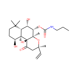 C=C[C@@]1(C)CC(=O)[C@@]2(O)[C@](C)(O1)[C@@H](OC(=O)NCCC)[C@@H](O)[C@H]1C(C)(C)CC[C@H](O)[C@@]12C ZINC000013756821