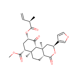 C=C[C@@H](C)C(=O)O[C@H]1C[C@@H](C(=O)OC)[C@]2(C)CC[C@H]3C(=O)O[C@H](c4ccoc4)C[C@]3(C)[C@H]2C1=O ZINC000299823267